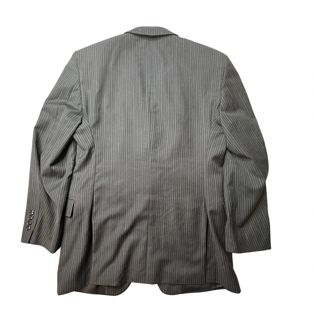 Jones New York Blazer Mens 42R (38R) Grey Elements Pinstripe 100% Wool 3 Button‎